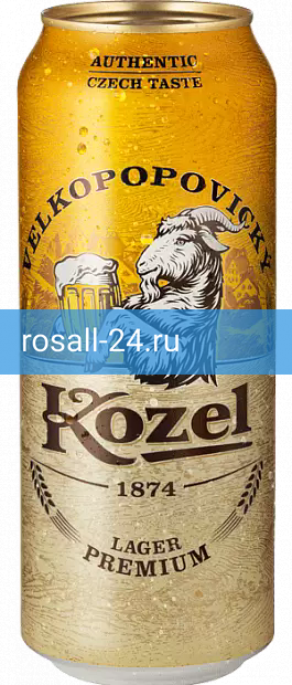 Светлое пиво Velkopopovicky Kozel Premium, в банке
